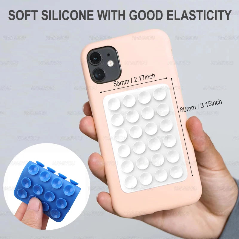 6-1Pack Mount Anti-Slip Hands-Free Colorful Silicone Stands Suction Phone Case Adhesive Sticky Cell Phone Strong Grip Holder