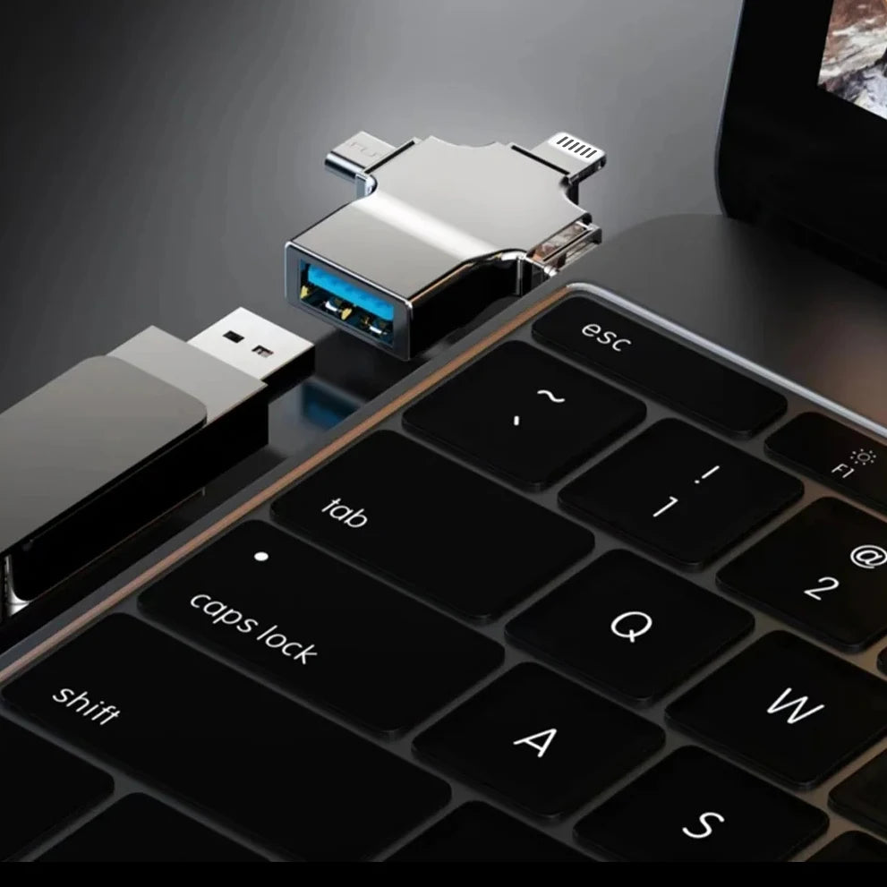 4-in-1 SD Card Reader & Adapter | USB 3.0 | Micro SD to USB | OTG Adapter for Apple & Android Devices